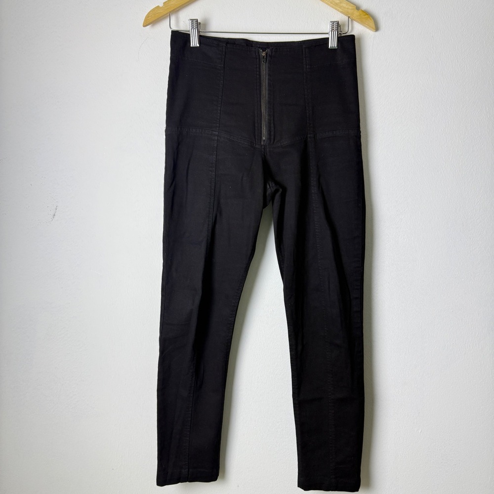 Prairie Underground High Rise Black Girdle Pants Zip Front Women's Size Small